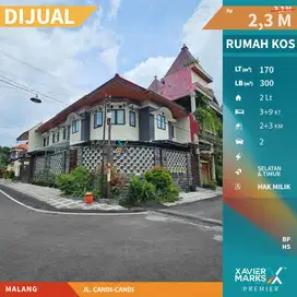 Dijual Rumah Kos Aktif Kawasan Kampus di Jl Candi-candi Malang