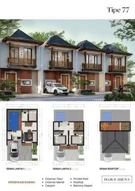 VILLA kota batu dekat jalan raya dan alun alun