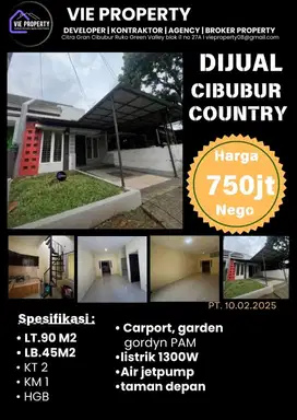 Jual Rumah Minimalis Style Siap Huni. Cibubur Country Cikeas .