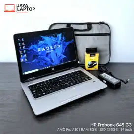 HP Probook 645 G3 AMD Pro A10 RAM 8GB SSD 256GB Laptop Second Bekas