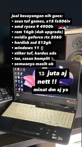 Di Jual Laptop Asus Tuf Games A15fa506iv Butuh Uang!!