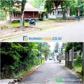 tanah dan bangunan rumah pinggir jalan aspal jln kaliurang Km 12