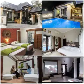 rumah villa sangat nyaman kolam  renang pakem sangat sejuk