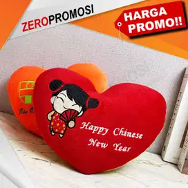 Souvenir Cetak Love Bantal Hati Custom Logo