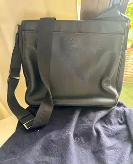 Prada men shoulder leather bag