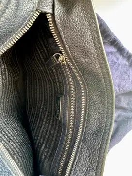 Prada men shoulder leather bag
