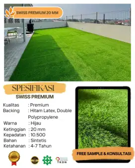 Rumput sintetis tipe Swiss Premium 2 cm