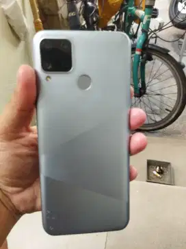 Realme C 15  wrna biru silver