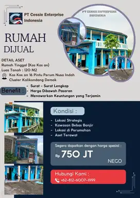 DIJUAL MURAH RUMAH PERUM NUSA INDAH