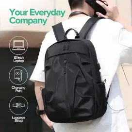 YYBAG Tas Ransel Laptop Polyester Simple Design with USB Charging Port