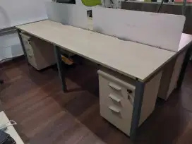 Meja kantor Sieben Informa workstation 4s Chromna Oak