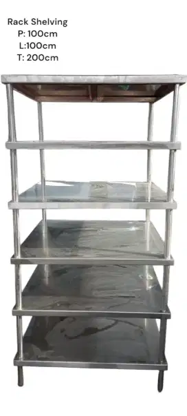 RAK STAINLESS STEEL 6 TINGKAT 100CM X 100CM X 200CM