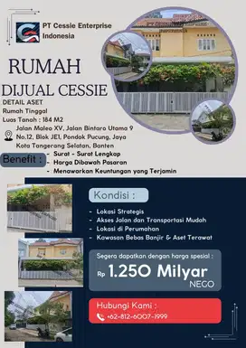 DIJUAL MURAH RUMAH JLN MALEO XV - VIA CESSIE