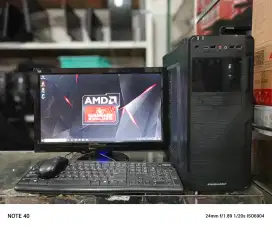 Dijual komputer / cpu amd a8 ram 8gb ssd 256gb monitor 20in.