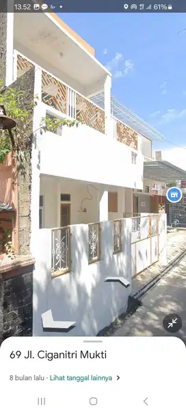 Disewakan di kontrakan rumah 2 lantai di jl raya ciganitri gba 36 jt