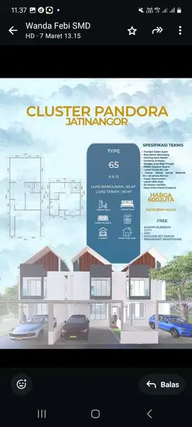 Hunian dua lantai lokasi jatinangor strategis
