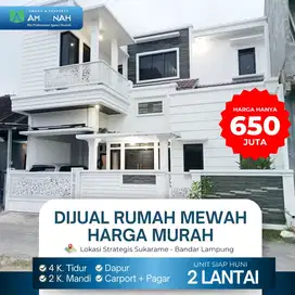 RUMAH 2 LANTAI DI JUAL MURAH 4 KAMAR TIDUR DEKAT KAMPUS UIN SUKARAME