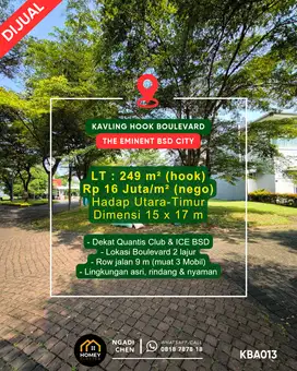 Kavling Hook 249 m² The Eminent dekat Quantis Club & ICE BSD City