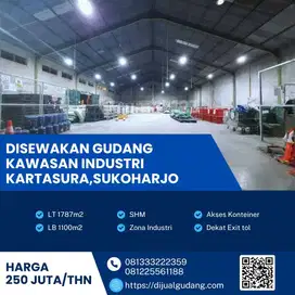 Gudang 1787m² Disewa di Sukoharjo – Strategis, Cocok Industri
