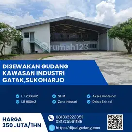 Disewakan Gudang Gatak Sukoharjo 2389m² – 900m² Bangunan