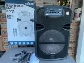 DAT speaker troly karaoke jumbo 15 inch isi 2 mic wireles