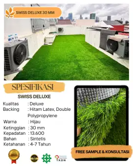 Rumput sintetis tipe Swiss Deluxe 3 cm