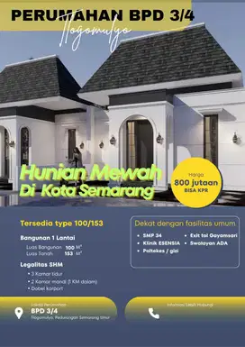 RUMAH MODERN KLASIK TLOGOMULYO PEDURUNGAN
