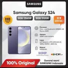 Kredit Samsung S24 8Gb/256Gb Free 1x cicilan Tenor 9&12 Bln