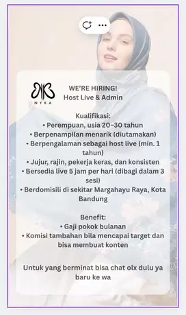 Host Live shopping dan admin