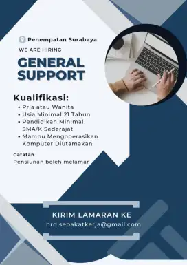 Lowongan General Support Surabaya