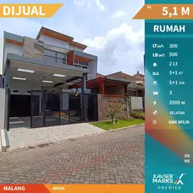 Dijual Rumah Baru Gress Desain Modern di Araya Golf, Malang
