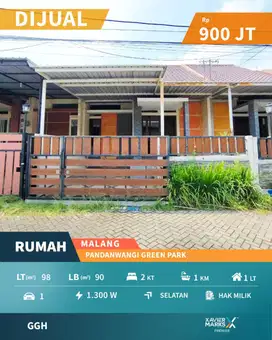 Rumah Minimalis Lokasi Di Pandanwangi Greenpark Malang(OLX649)