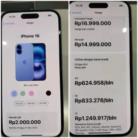 I-Phone 16 128 black pink blue white