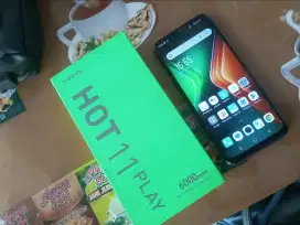 Infinix hot 11 play ram 4/64GB fullset orian mulus