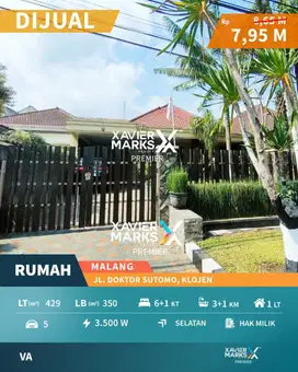 Dijual Rumah Terawat Tengah Kota Area Komersial di Klojen, Malang