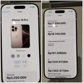I-Phone 16 pro warna disert, alami, black