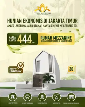 Rumah Mezzanine Premium dan Minimalis Paling Murrah Jakarta Timur