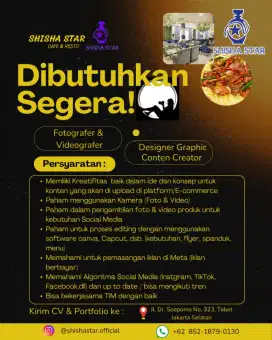 Urgently Need it Fotografer & Video grafer plus Social Media