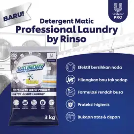 Rinso Matic Profesional Powder 3 Kg/Deterjen Bubuk Bukaan Atas&Depan