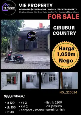 Jual Rumah Cantik Siap Huni Cluster Favorite. Cibubur Country Cikeas.