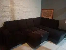 Sofa L (sudut) warna hitam