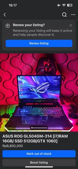 ASUS ROG GL504GM-314 [i7/RAM 16GB/ SSD 512GB/GTX 1060]