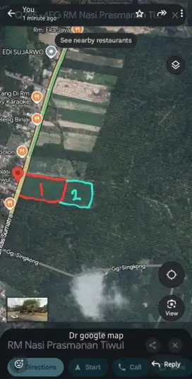 Dijual Tanah dekat Unit 2 Tulang Bawang