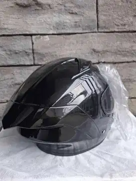 Helm Half Face Kaca Hitam Baru