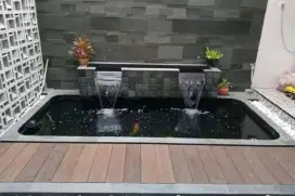 Jasa pembuatan kolam ikan koi minimalis