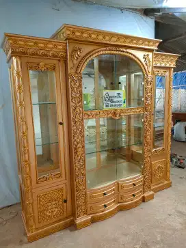 Almari hias ukiran sultan full kayu jati