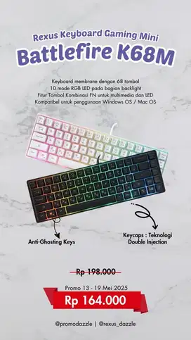 Keyboard Gaming Rexus K68M