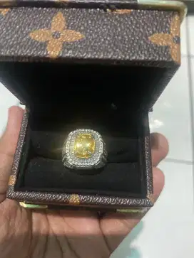 Permata golden beryl.ring perak size 10(22)