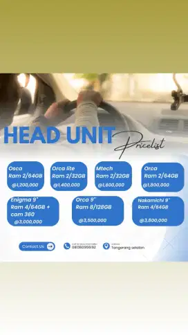 PASANG HEADUNIT ORCA ORCA