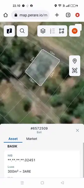 Tanah luas kecil terletak di dekat Pantai Ketewel